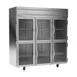 Beverage Air HRP3HC-1HG 78" 3-Section Reach-In Refrigerator w/ 6 Glass Half Doors, Top Mounted, 1/3 hp, 71.5 cu. ft. 1 image