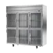Beverage Air HRPS3HC-1HG 78" 3-Section Reach-In Refrigerator w/ 6 Glass Half Doors, Top Mounted, 1/3 hp, 71.5 cu. ft. 2 image