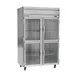 Beverage Air HRS2HC-1HG 52" 2-Section Reach-In Refrigerator w/ 4 Glass Half Doors, Top Mounted, 1/3 hp, 47 cu. ft. 1 image
