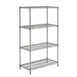 Hubert 19247 Stationary 4-Shelf Chrome Plated Wire Shelving Unit - 60"W x 24"D x 72"H 1 image