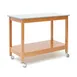 Hubert 21255 Table - 48" x 24" x 37" H 2‑Shelf Mobile, 22½" Spacing, Galvanized Top, Wood Oak 1 image