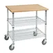 Hubert 27263 3-Shelf Chrome-Plated Stainless Steel Kitchen Utility Cart - 50" x 26" x 39-1/2" 1 image