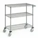 Hubert 33999 3-Shelf Zinc-Plated Steel Wire Utility Cart - 48" x 24" x 39-1/2" 1 image