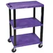 Hubert 37449 3-Shelf Plastic Allergen Awareness Utility Cart - 24" x 18" x 34"H 1 image