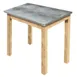 Hubert 37885 Rectangular Nesting Table, 24" x 20", Galvanized Metal Top, Poplar Wood Frame, Light Oak Finish 1 image