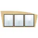 Hubert 38070 Menu Board - 3-Pocket Wall-Mount, 36" x 16" H, 3 Inserts 8-1/2" x 11" H, Maple 1 image
