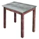 Hubert 40418 Rectangular Nesting Table, 24" x 20", Galvanized Metal Top, Poplar Wood Frame, Rustic Brown 1 image