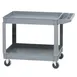 Hubert 44683 Grey 2-Shelf Plastic Large Utility Tub Cart - 46"L x 26"W x 33 1/2"H 1 image