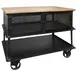 Hubert 59911 Black Iron Mobile 3-Shelf Industrial Cart - 39" x 15 1/2" x 31 1/2" 1 image