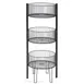 Hubert 60807 QuickStack 3-Tier Dump Bin, 18" Dia. x 49-12/25"H, Round, Black Metal 1 image