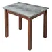 Hubert 61940 Rectangular Nesting Table, 24" x 20", Galvanized Metal Top, Mahogany Finish, Poplar Wood Frame 1 image