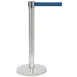 Hubert 67203 Stanchion - 40"H Steel Post, 14" Dia. 30 lb. Base with Floor Guards, 7' Blue Belt 1 image