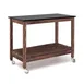 Hubert 71292 Mobile Table, 48"×24"×37" H, 2‑Shelf, 22½" Spc Black Formica Top, Pine Brown, 4 Casters 1 image