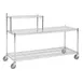 Hubert 71593 NSF Chrome Plated Steel 3-Shelf Wire Station Cart - 72" x 24" x 49" 1 image