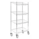 Hubert 75848 Chrome-Plated Steel 4-Tier Display Rack / Cart 1 image
