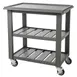 Hubert 78348 Recycled Composite Dark Grey Indoor/Outdoor 3-Shelf Serving Cart 1 image