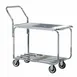 Hubert 80014 2-Shelf Plated Steel Wire Stock Cart - 27-1/2" x 16-3/4" x 32" 1 image