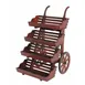 Hubert 80371 Mahogany Finish 4-Bin Upright Cortina Hand Cart - 30" x 40" x 57" 1 image