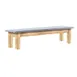 Hubert 85048 Rectangular Nesting Table, 38" x 10", Galvanized Metal Top, Poplar Wood Frame, Light Oak Finish 1 image
