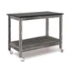 Hubert 87344 Mobile Table, 48" X 24" X 37" H, 2‑Shelf 22½" Spacing, Black Formica Top, Wood, Grey 1 image