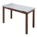 Hubert 89409 Rectangular Nesting Table, 40" x 30", Galvanized Metal Top, Poplar Wood Frame, Mahogany Finish 1 image