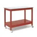Hubert 89684 Table – 48" x 24" x 37" H, 2‑Shelf, 22½" Spc, 4‑Caster (2 Sw/2 Lk), Top Poplar Mahogany 1 image