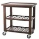 Hubert 91855 Recycled Composite Dark Brown Indoor/Outdoor 3-Shelf Serving Cart 1 image