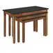Hubert 98739 3-Piece Nesting Table Set, Rectangular, Formica Laminate Top, Oak Stained Frame, Black Top, 48"x24", 40"x20", 32"x16" 1 image