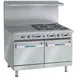 Imperial IR-4-G24 48" Gas Restaurant Range, (2) Standard / Space Saver Ovens, (4) Open Burners, (1) 24" Griddle 1 image