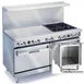 Imperial IR-4-RG36-XB 60" Gas Restaurant Range w/ (4) Open Burners, 36" Raised Griddle/Broiler, (1) Standard Oven, (1) Open Cabinet Base, 223.000 BTU 1 image