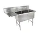 John Boos 2B184-1D18L 58" Two Compartment Sink, 18"W x 18"L Bowl With Left-Hand Drainboard 1 image