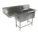 John Boos 2PB244-1D30L 82" Two Compartment Sink, 24"W x 24"L Bowl With Left-Hand Drainboard 1 image
