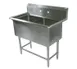 John Boos 2PB30244 65" Two Compartment Sink, 24"W x 30"L Bowl Without Drainboard 1 image