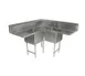 John Boos 3BCS-184-2D18 58" 3 Compartment Corner Sink,18"W x 18"L Bowl - Stainless Steel 1 image
