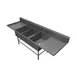 John Boos 3PB2028-2D24 111" Three Compartment Sink, 20"W x 28"L Bowl With 2 Drainboards 1 image