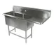 John Boos 42PB18-1D30R 70" Two Compartment Sink, 18"W x 18"L Bowl With Right-Hand Drainboard 1 image