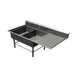 John Boos 42PB2028-1D20R 64" Two Compartment Sink, 20"W x 28"L Bowl With Right-Hand Drainboard 1 image