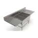John Boos 43PB1431-2D30 105" Three Compartment Sink, 14"W x 31"L Bowl With 2 Drainboards 1 image