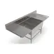 John Boos 43PB14314-2D30 105" Three Compartment Sink, 14"W x 31"L Bowl With 2 Drainboards 1 image