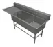 John Boos 43PBPS32244-1D30L 90" Three Compartment Sink, 24"W x 24"L Bowl With Left-Hand Drainboard 1 image