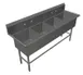 John Boos 44PB30244 125" Four Compartment Sink, 30"W x 24"L Bowl Without Drainboard 1 image