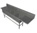 John Boos 4PB244-1D24R 124" Four Compartment Sink, 24"W x 24"L Bowl w/Right-Hand Drainboard 1 image