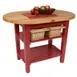 John Boos C-ELIP4830175-2S Utility Table w/ 1-3/4" Thick Eliptical Hard Rock Maple Top, Painted Base 1 image