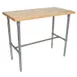 John Boos CUCNB08 48" Northern Hard Rock Maple Utility Table, 1-1/2" Thick Edge Grain Top, Varnique Finish, Stainless Steel Base 1 image
