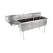 John Boos E3S8-1014-10L15-X 47" Three Compartment Sink, 10"W x 14"L Bowl With Left-Hand Drainboard 1 image