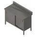 John Boos EBHS4R5-3048 48" Cabinet Base Hinged Doors Work Table with Backsplash / 14 Gauge Top 1 image