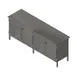 John Boos EBHS6-2496 96" Cabinet Base Hinged Doors Work Table, Flat Top / 16 Gauge Top 1 image