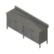 John Boos EBHS6R5-24144 144" Cabinet Base Hinged Doors Work Table with Backsplash / 16 Gauge Top 1 image