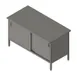 John Boos EBSS6-2448 Cabinet Base with Sliding Doors Work Table, 48"W X 24"D 1 image
