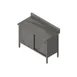 John Boos EBSS6R5-3072 Cabinet Base with Sliding Doors Work Table, 72"W x 30"D / Backsplash 1 image